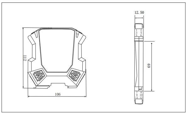 信号隔离器尺寸图 信号隔离器尺寸图