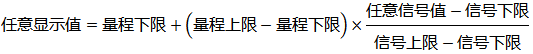 计算某输入信号对应的显示值的换算公式 计算某输入信号对应的显示值的换算公式