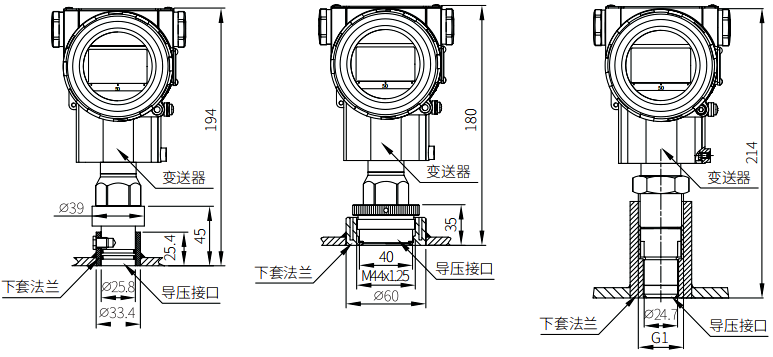 直连式压力变送器纸浆接头 直连式压力变送器纸浆接头