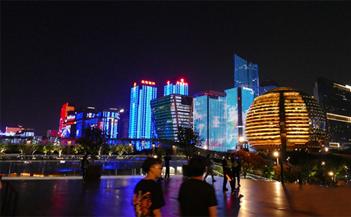 杭州钱江新城夜景 杭州钱江新城夜景
