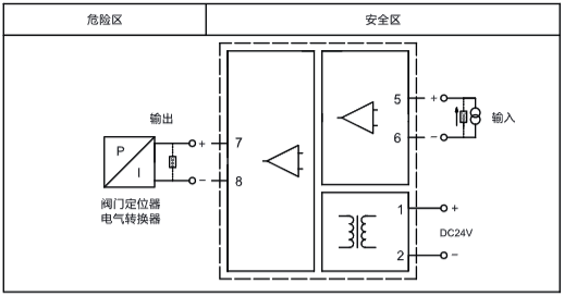 YR9130A-EX操作端隔离安全栅接线图 YR9130A-EX操作端隔离安全栅接线图
