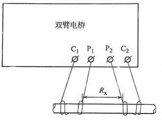 直流双臂电桥测电阻接线示意图