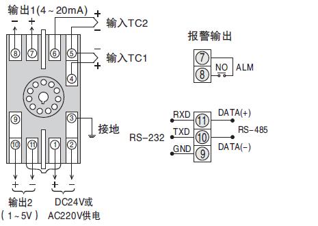 SWP-202TC热电偶温度变送器接线图 SWP-202TC热电偶温度变送器接线图