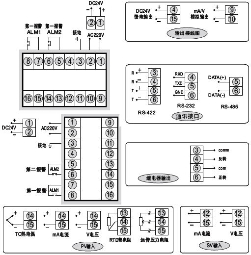 SWP-ND425阀位控制调节器接线图 SWP-ND425阀位控制调节器接线图