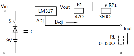LM317稳流源电路原理图 LM317稳流源电路原理图