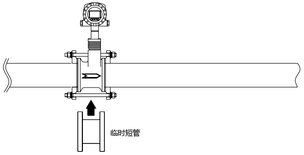 清洗管道时应暂时安装一节短管代替涡街流量计 清洗管道时应暂时安装一节短管代替涡街流量计