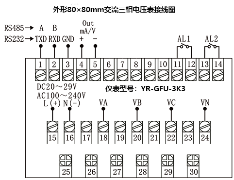 YR-GFU-3K3接线图 YR-GFU-3K3接线图